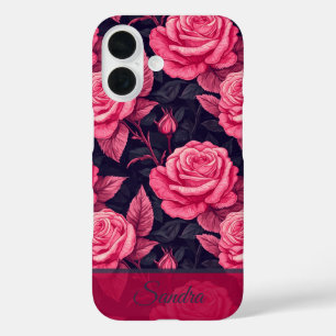 Colorful Holiday Gift Rose Flower Name iPhone 16 Case