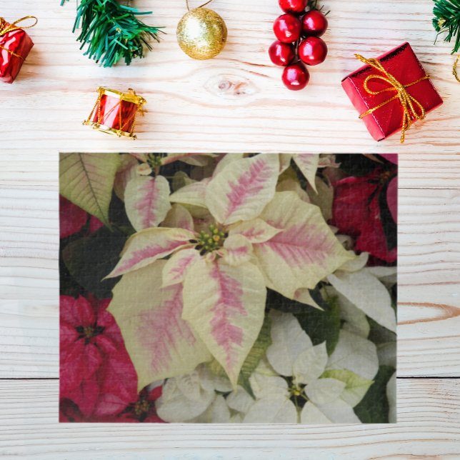 Colorful Holiday Poinsettias Floral Jigsaw Puzzle (In Situ)