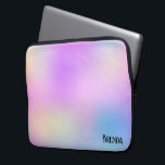 Colorful holographic background laptop sleeve<br><div class="desc">Image of a colorful holographic background texture with an optional monogram.</div>
