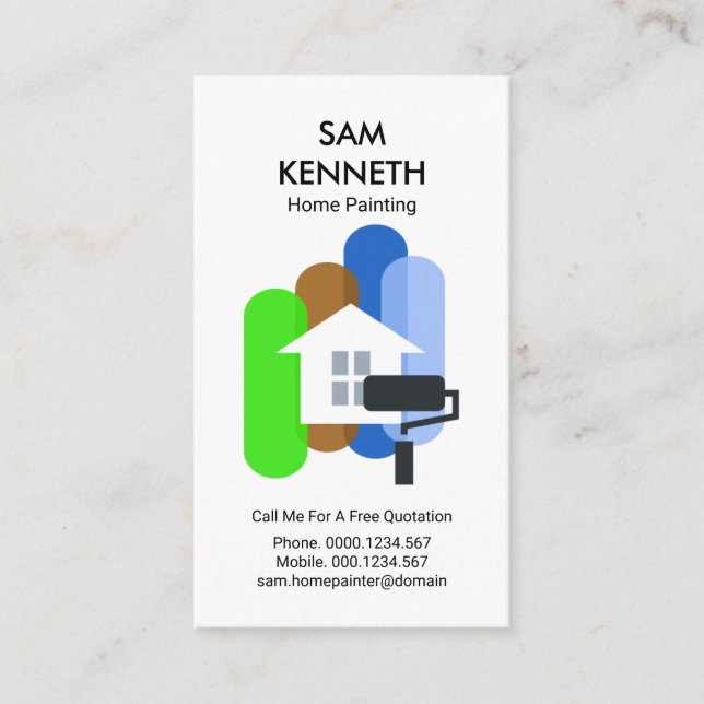 Colorful Home Painting Stripes Painting Painter Business Card (Front)
