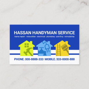 Colorful Home Repairs Handyman Tools Business Card