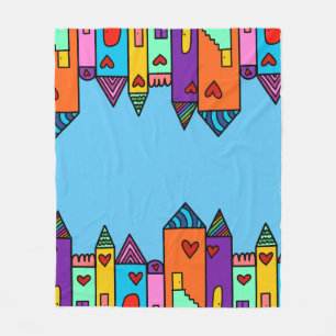 Colorful Homes Fleece Blanket