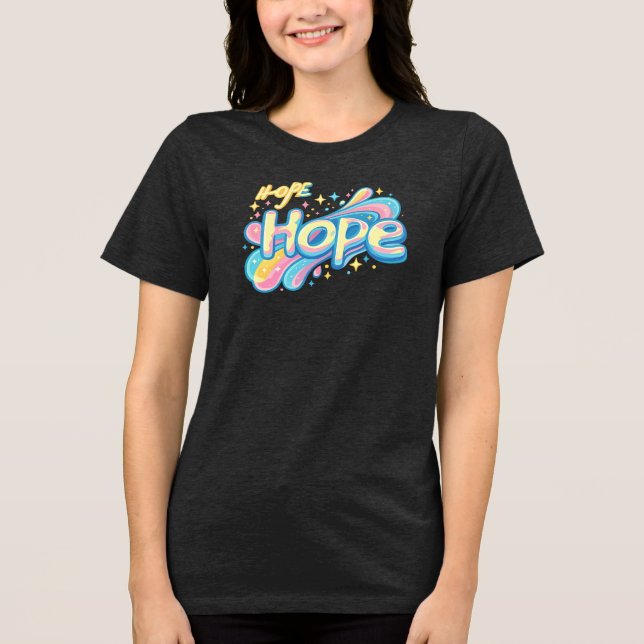 Colorful Hope Graffiti - Y2K Sparkle Aesthetic Tri-Blend Shirt (Front)
