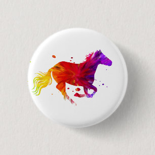 Colorful Horse 3 Cm Round Badge