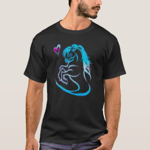 Colorful Horse and Heart Stylish Equine Girl Horse T-Shirt