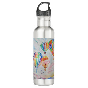 Colorful Hot Air Balloon Watercolor Art Design 710 Ml Water Bottle