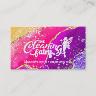 Colorful House Cleaning Business Cards