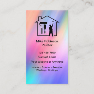 Colorful House Painter Business Cards New