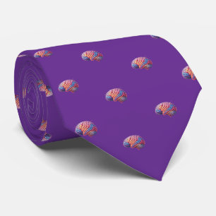 Colorful Human Brain purple Tie
