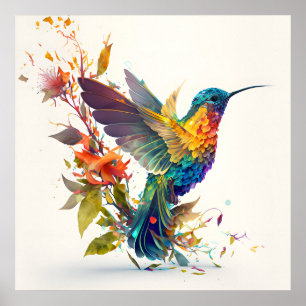 Colorful Humminbird  Poster