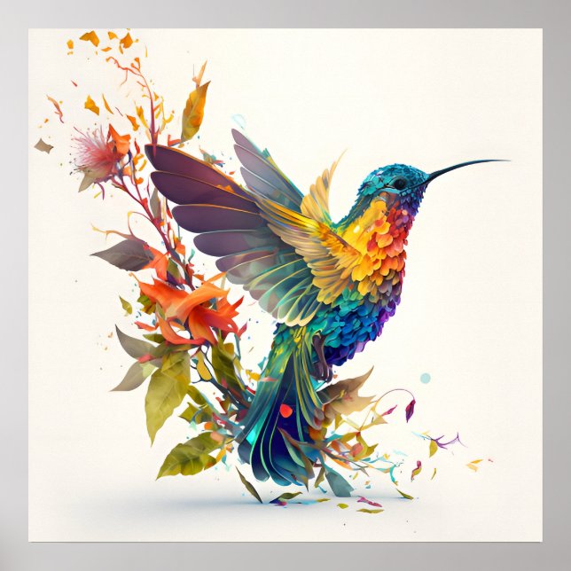 Colorful Humminbird  Poster (Front)