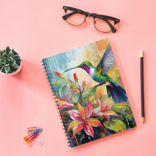 Colorful Hummingbird Modern Art Notebook