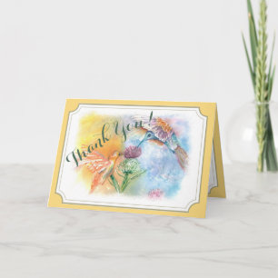 COLORFUL HUMMINGBIRDS THANK YOU CARD