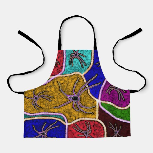 Colorful Huntsman Spider Dot Art, Kids Apron (Front)