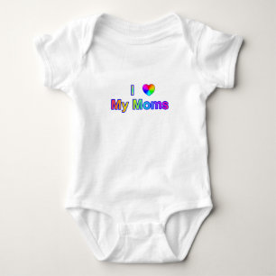 Colorful I Heart My Moms Baby Bodysuit