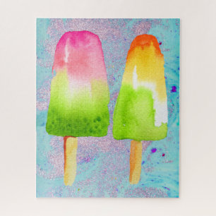 Colorful ice-block ice pops puzzle