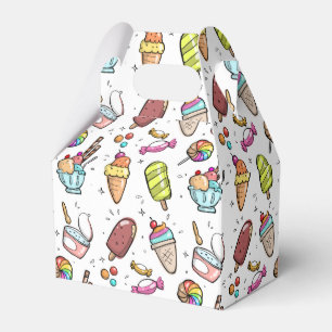 Colorful Ice Cream, Candy and Lollies Pattern Favour Box