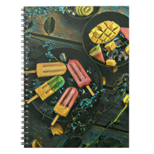Colorful ice cream cone popsicle notebook