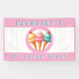 Colorful ice cream food truck banner