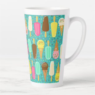Colorful Ice Cream Pattern Summer  Latte Mug