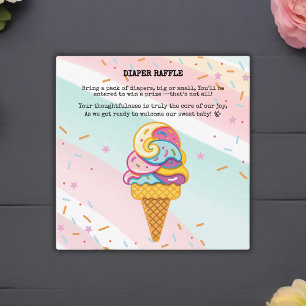Colorful Ice Cream Scoop Sprinkles Baby Shower Enclosure Card