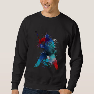 Colorful ice hockey player ice hockey stick ice ho sweatshirt