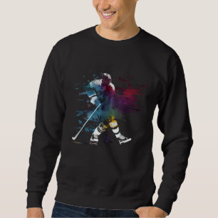 Colorful ice hockey player ice hockey stick ice ho sweatshirt