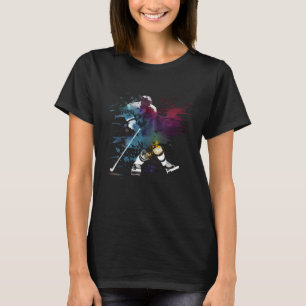 Colorful ice hockey player ice hockey stick ice ho T-Shirt