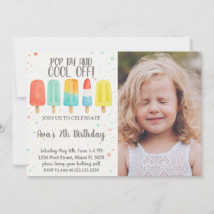 Colorful Ice Pop Birthday Invitation