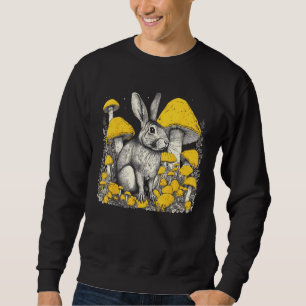 Colorful Illustrations Rabbit With Mushrooms Sweatshirt