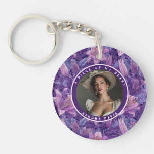 Colorful in loving memory Photo Lilies Key Ring