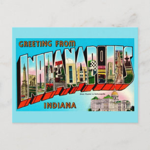 Colorful Indianapolis Postcard Greeting