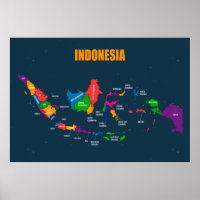 COLORFUL INDONESIA MAP ILLUSTRATION DESIGN