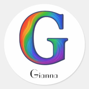 Colorful Initial Letter G Sticker
