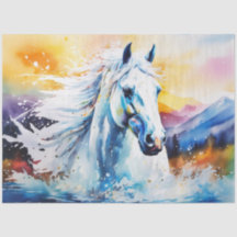 Colorful Ink Blot Horse Tissue Paper