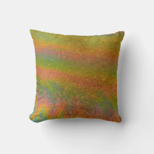 Colorful Iridescent Rainbow Oil Slick Cushion