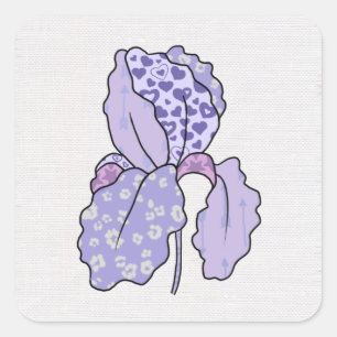 colorful iris   square sticker