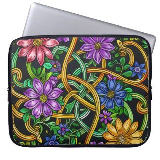COLORFUL IRISH CELTIC KNOTS AND FLOWERS LAPTOP SLEEVE