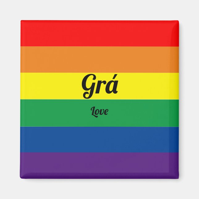 Colorful Irish Gay Pride Flag Magnet (Front)