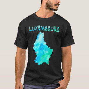 Colorful Isolated Luxembourg Map In Watercolor T-Shirt