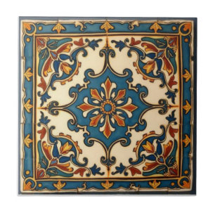 Colorful Iznik Persian Turkish Handpainted Repro Tile