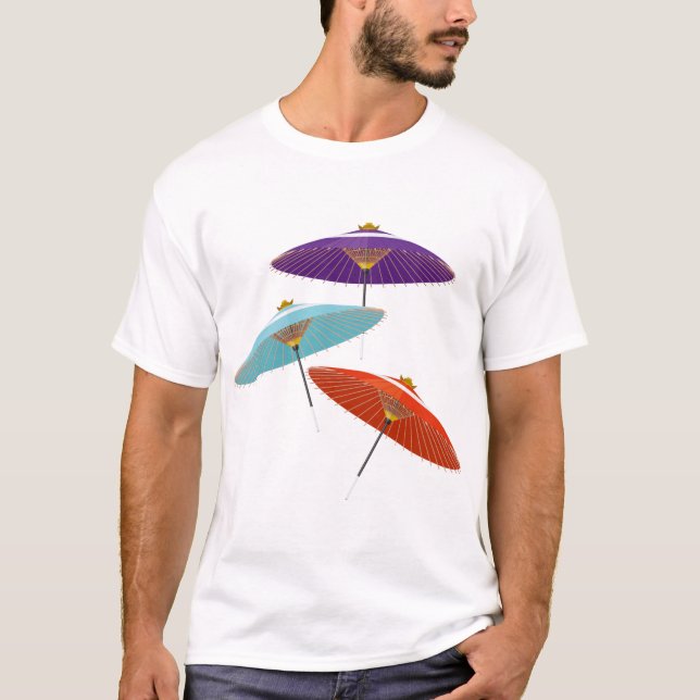 Colorful Japanese umbrellas T-Shirt (Front)