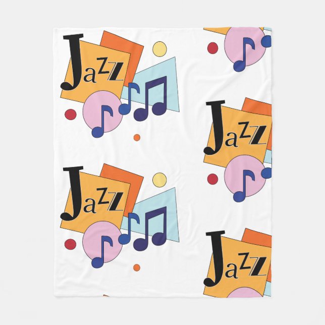 Colorful Jazz Modern Art Design Fleece Blanket (Front)
