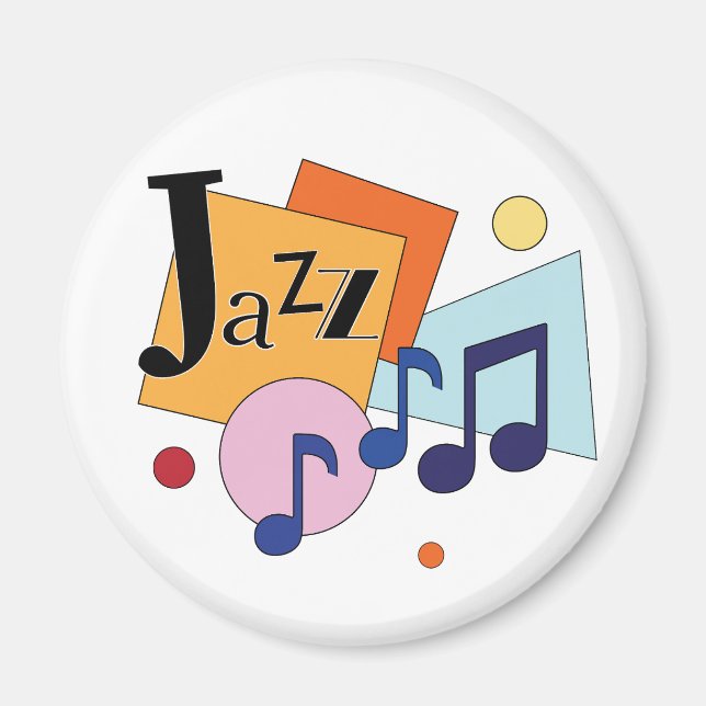 Colorful Jazz Modern Art Design Magnet (Front)