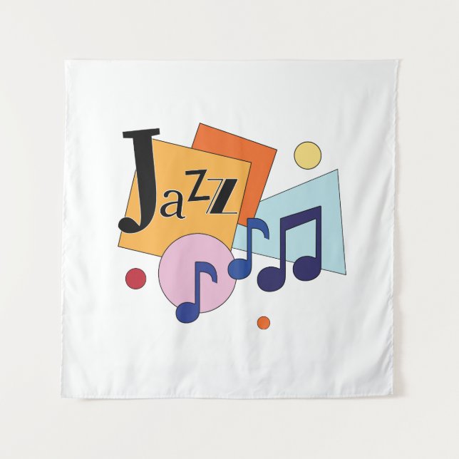 Colorful Jazz Modern Art Design Tapestry (Front)