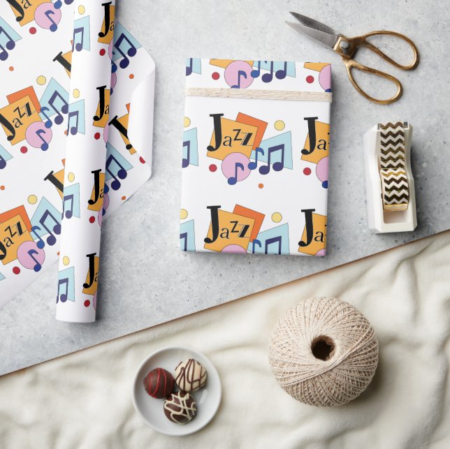 Colorful Jazz Modern Art Design Wrapping Paper (Crafts)