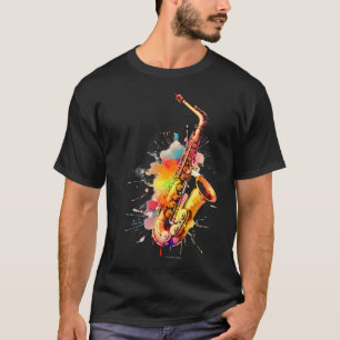 Colorful Jazz Saxophone Player T-Shirt