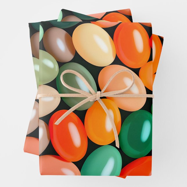 Colorful Jelly Bean Art Wrapping Paper Sheets (Creator Uploaded)