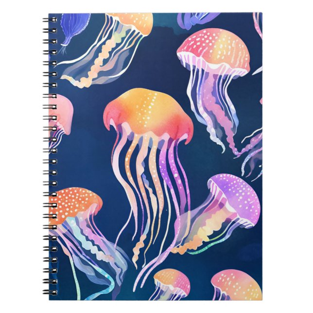 Colorful Jellyfish | Ocean Animal Watercolor Notebook (Front)