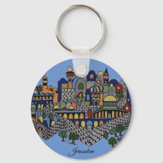 Colorful Jerusalem Ceramic Key Ring